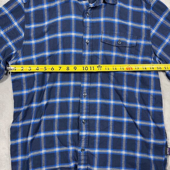 Patagonia Mens Organic Cotton Blue Plaid‎ Button-Up Long-Sleeve Shirt Size M - Picture 5 of 8